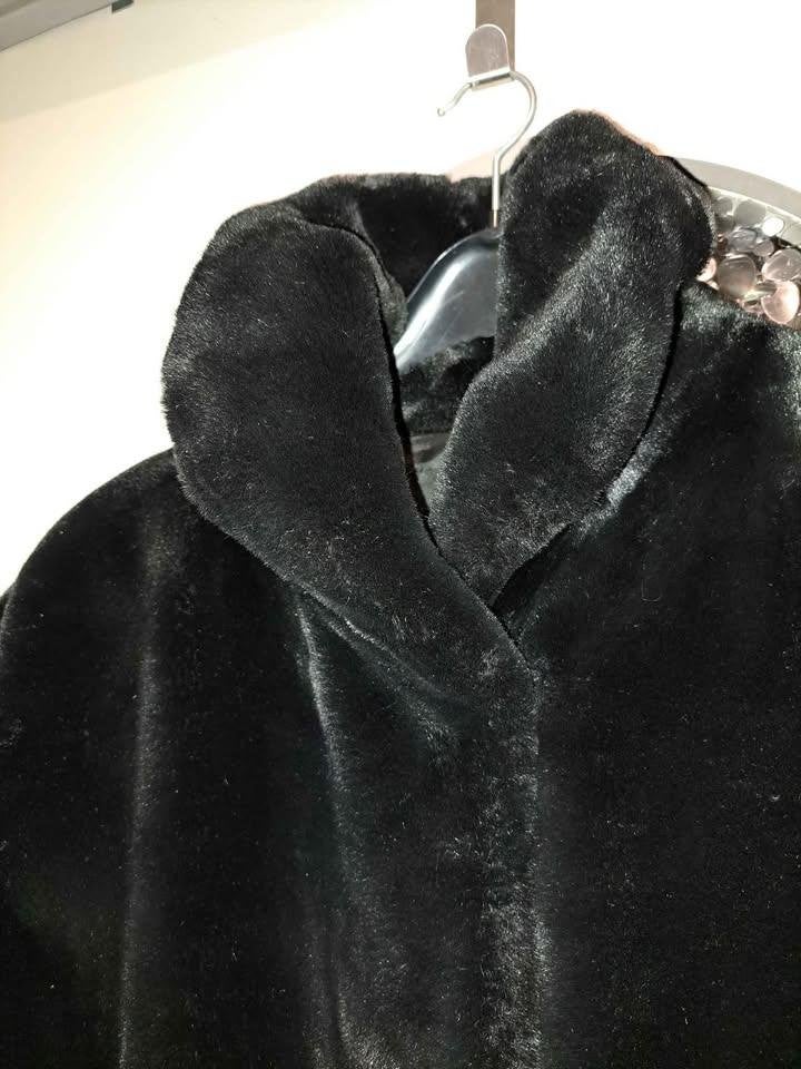 Etage, jas pels synthetisch, L - XL, Kleding | Dames, Zwart, Ophalen of Verzenden, Zo goed als nieuw, Maat 46/48 (XL) of groter