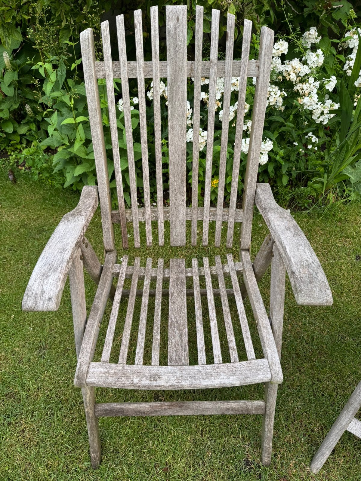 4 hardhouten tuinstoelen, Ophalen, Gebruikt, Hout, Inklapbaar