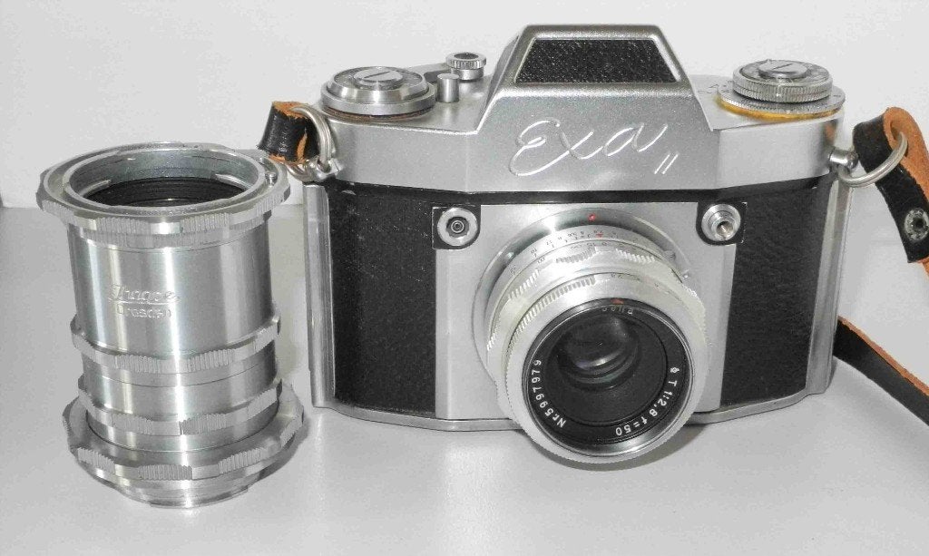 Exakta EXA ll met Jena Tessar 50mm 2.8, Ophalen of Verzenden, Gebruikt, Spiegelreflex, Overige Merken