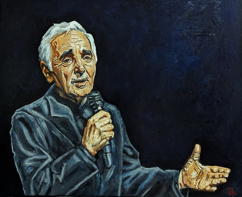 "De Stem van een Tijdperk ", Handgeschilderd, Verzenden, Olieverf, Portret