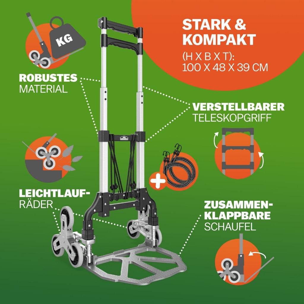 Steekwagen steekkar trappenkar inklapbaar 80kg GRATIS BEZORG, 60 tot 80 liter, Verzenden, Nieuw, Nvt