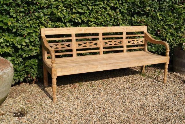 Teak stationsbank / teak tuinbank 240 cm, Tuin en Terras, Tuinbanken, Verzenden, Nieuw, Teakhout