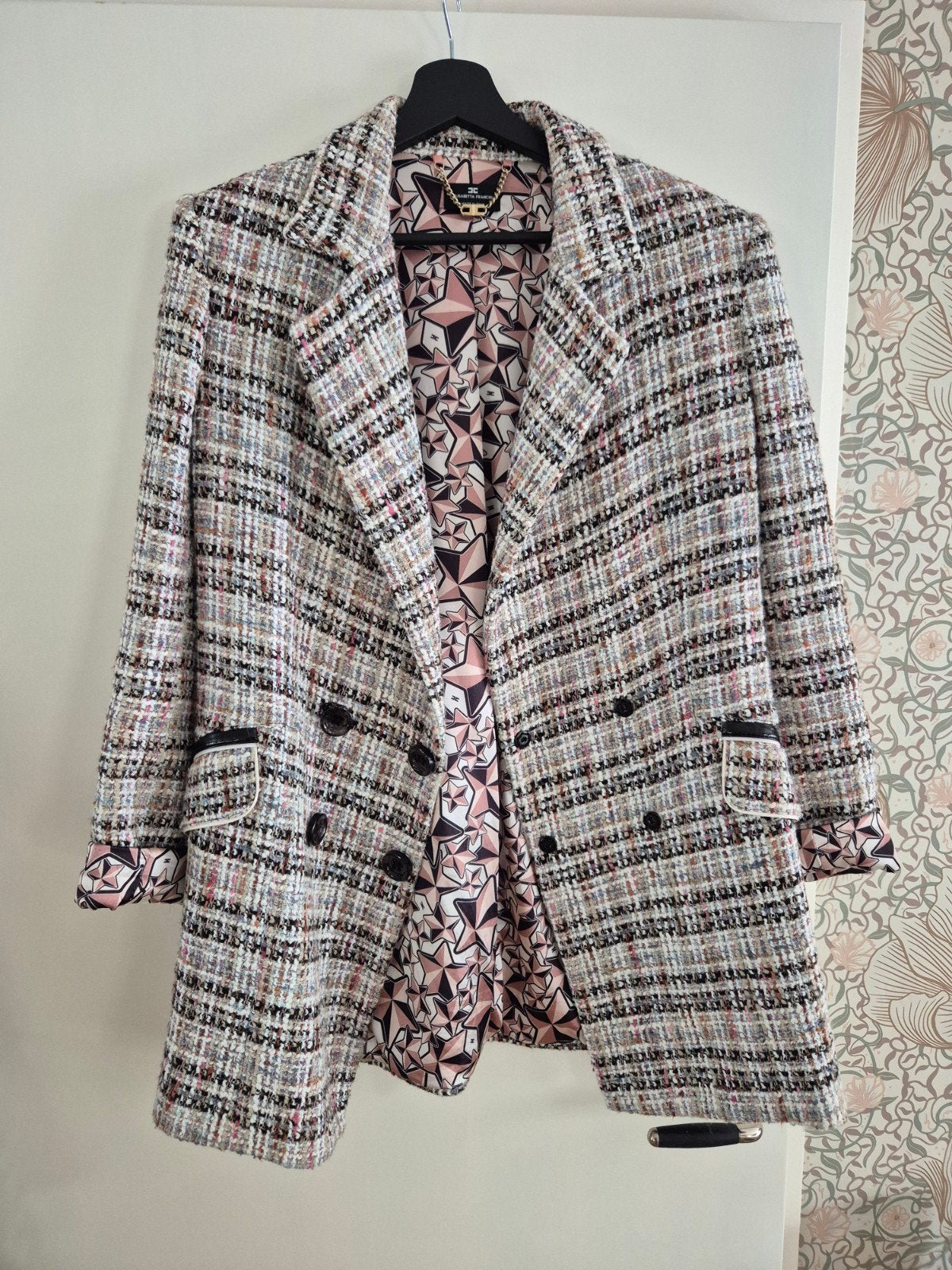 Elisabetta Franchi Tweed Blazer - Stijlvol en Chic, Kleding | Dames, Maat 38/40 (M), Ophalen of Verzenden, Zo goed als nieuw, Jasje