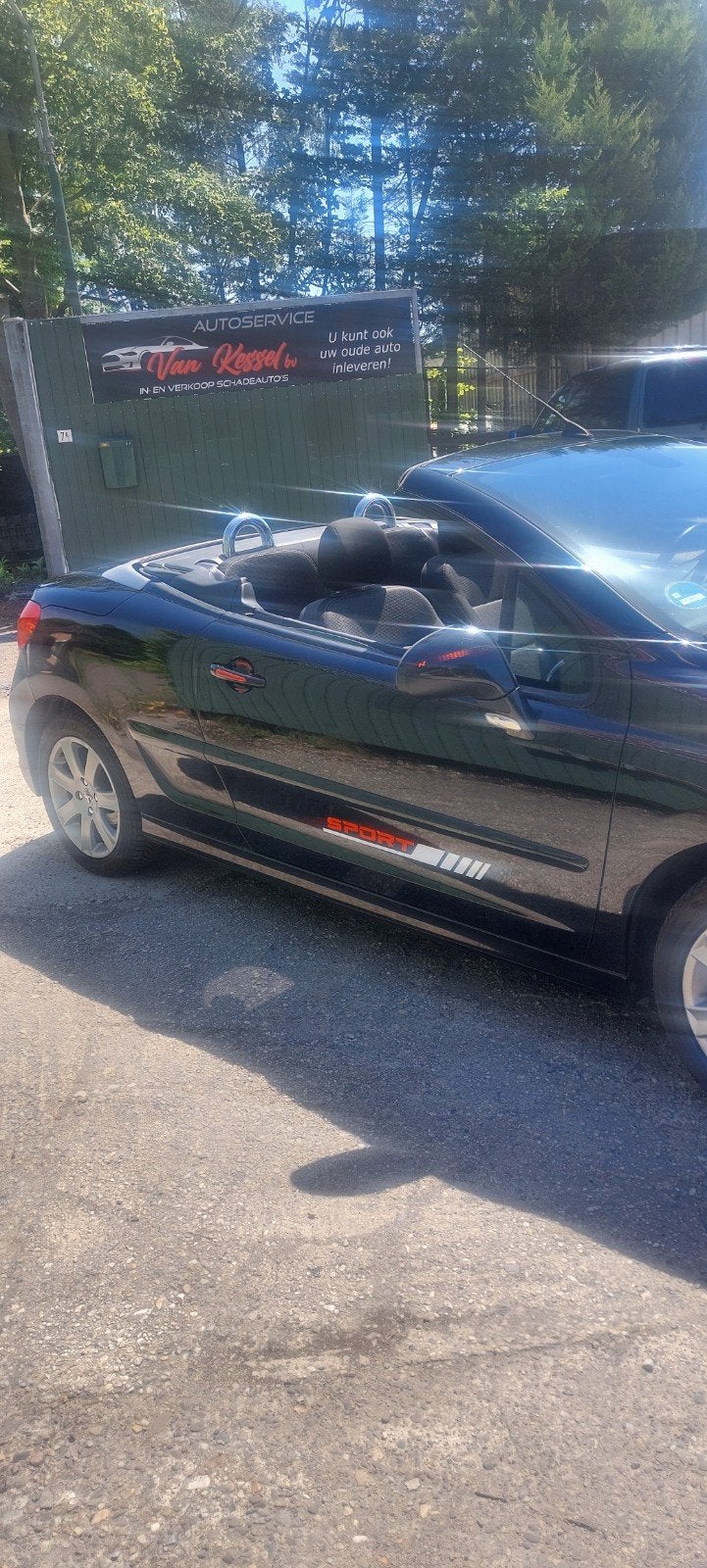 Peugeot 207 1.6 16V CC 88KW 2008 Zwart, Auto's, Voorwielaandrijving, 15 km/l, 4 cilinders, Cabriolet