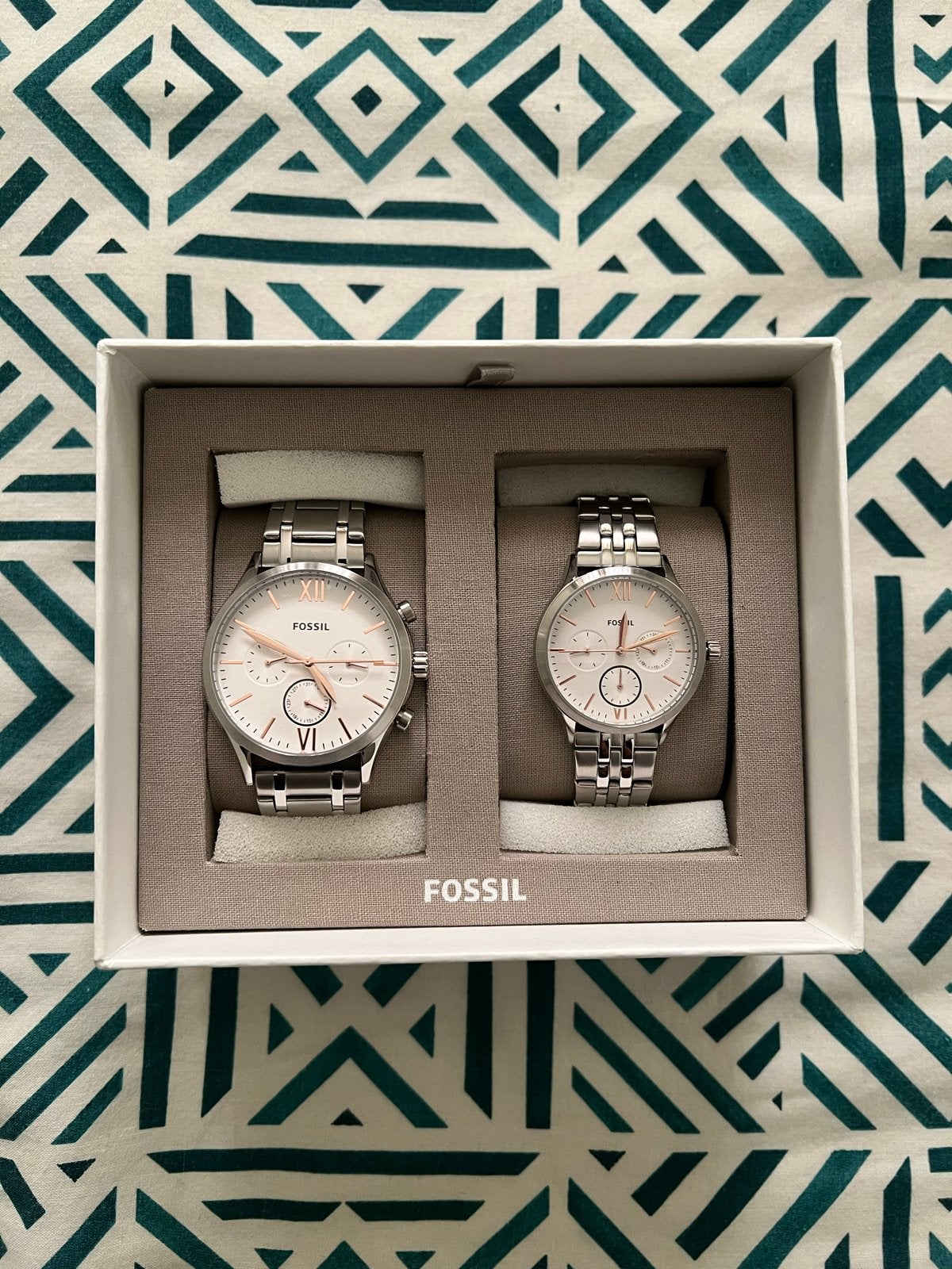 Fossil Horlogeset BQ2468SET - Heren & Dames Horloge, Staal, Polshorloge, Nieuw, Ophalen