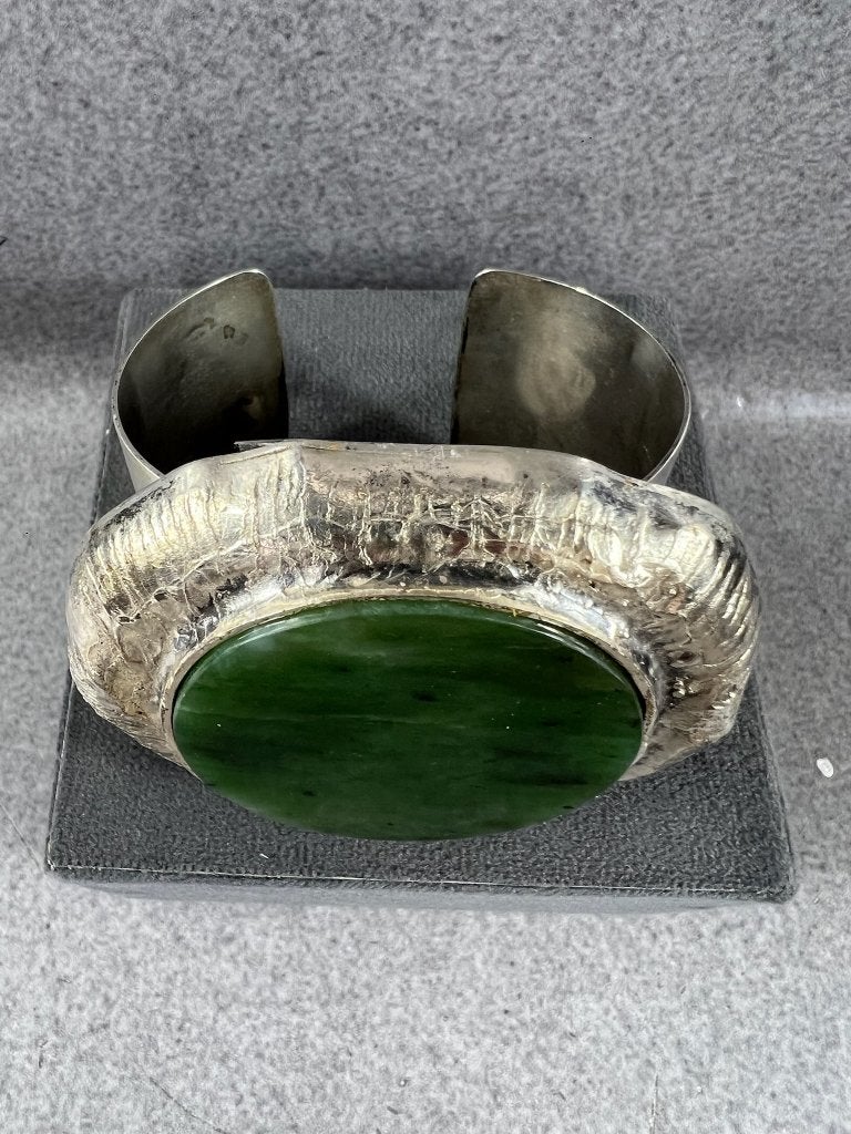 Zilveren Spang / Armband met Jade | 100gram | 394962, Ophalen of Verzenden, Zo goed als nieuw, Zilver, Zilver