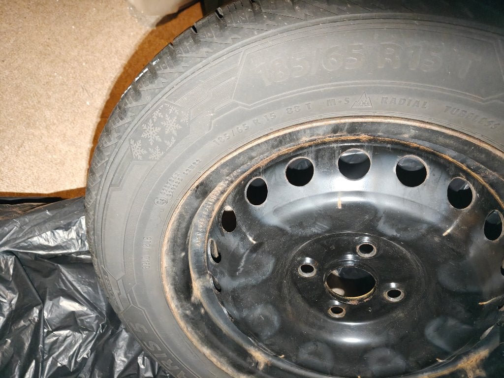 Winterbanden 185/65 R15 T, Auto-onderdelen, Ophalen, Gebruikt, 15 inch, Band(en)
