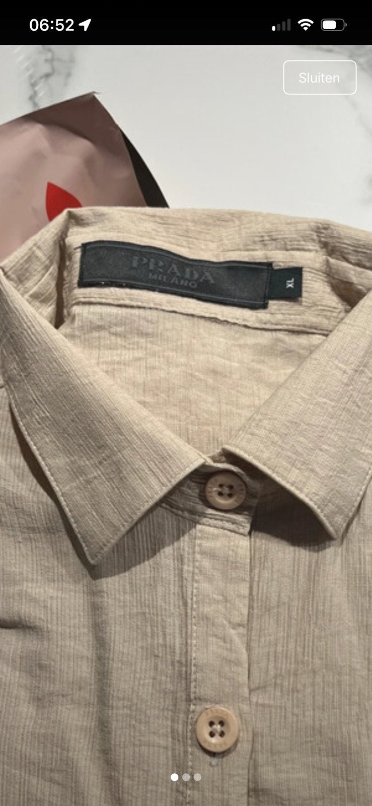 Prada jurk, Ophalen, Beige, Maat 46/48 (XL) of groter, Zo goed als nieuw