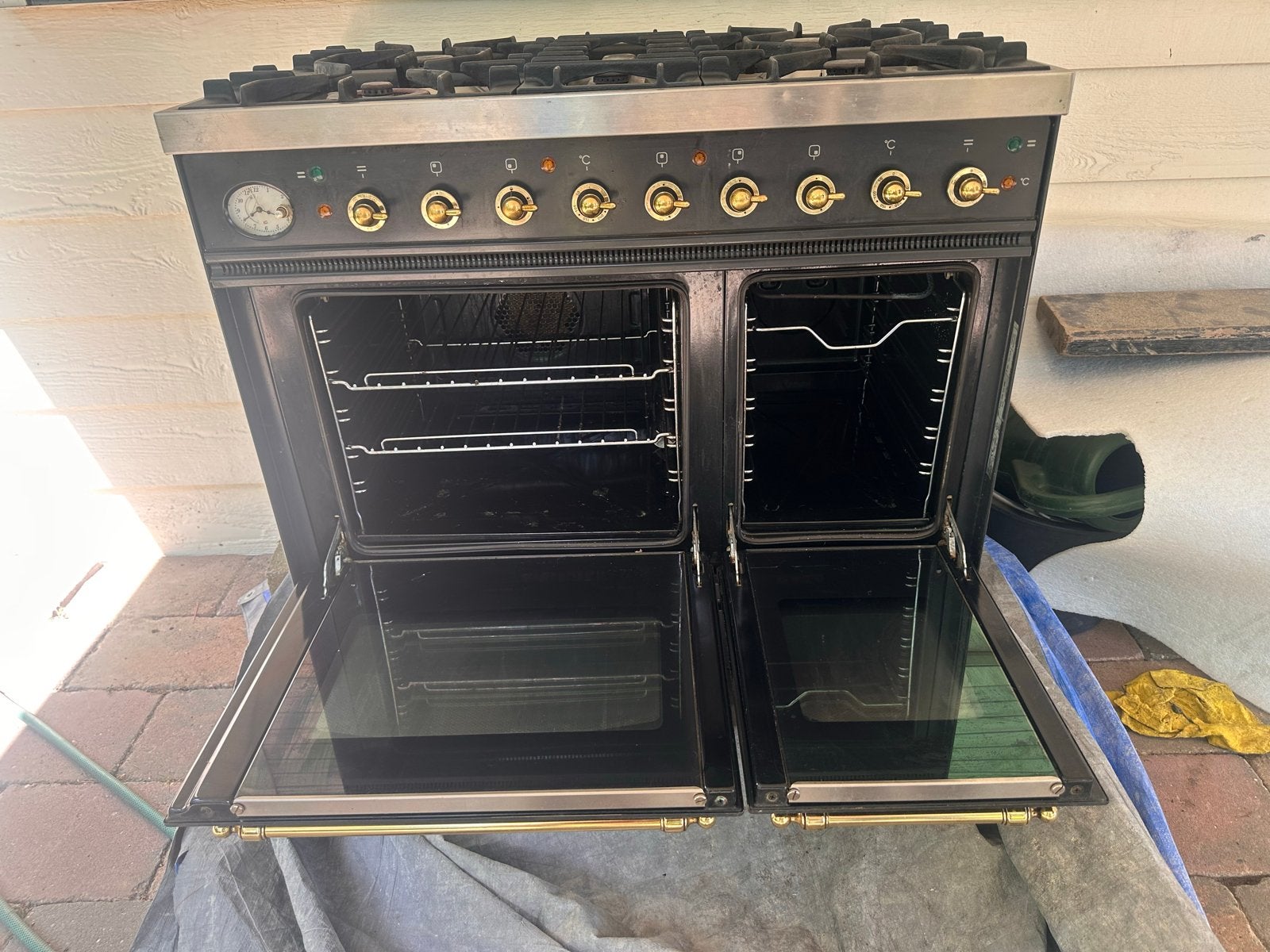 Boretti Fornuis met Gasstel en Dubbele Oven, Ophalen, Gebruikt, Hete lucht, 60 cm of meer