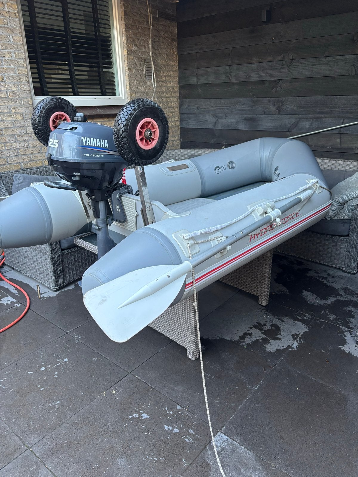 Hydro-Force opblaasboot met Yamaha 2.5 PK buitenboordmotor, PVC, Ophalen, Overige merken, Gebruikt
