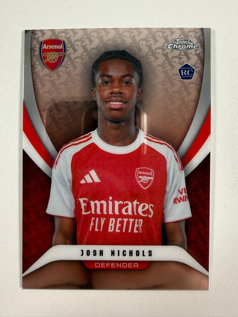 56 Josh Nichols RC Topps Chrome Arsenal 2025-26, Ophalen of Verzenden, Nieuw, Buitenlandse clubs, Poster, Plaatje of Sticker