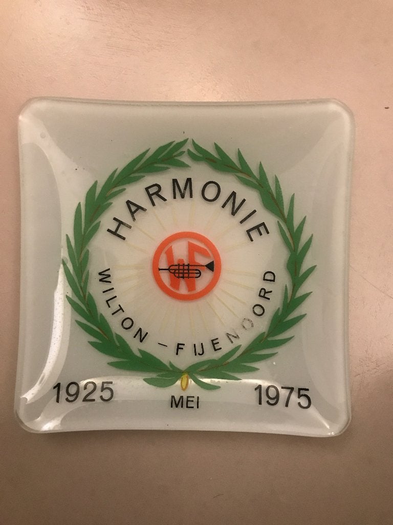 Vintage, Onderzetter Harmonie Wilton-Fijenoord 1925-1975, Gebruikt, Glasonderzetter, Meerkleurig, Ophalen of Verzenden