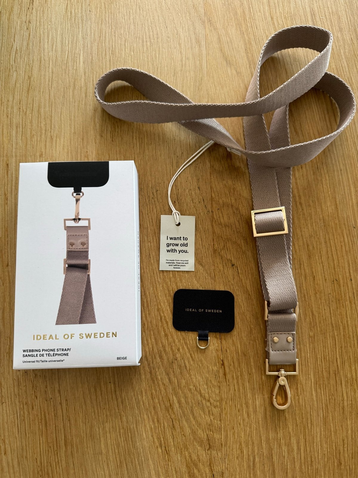 Ideal of Sweden Webbing Phone Strap - Beige, Ophalen of Verzenden, Nieuw, Telefoonhanger of Accessoire, Universeel