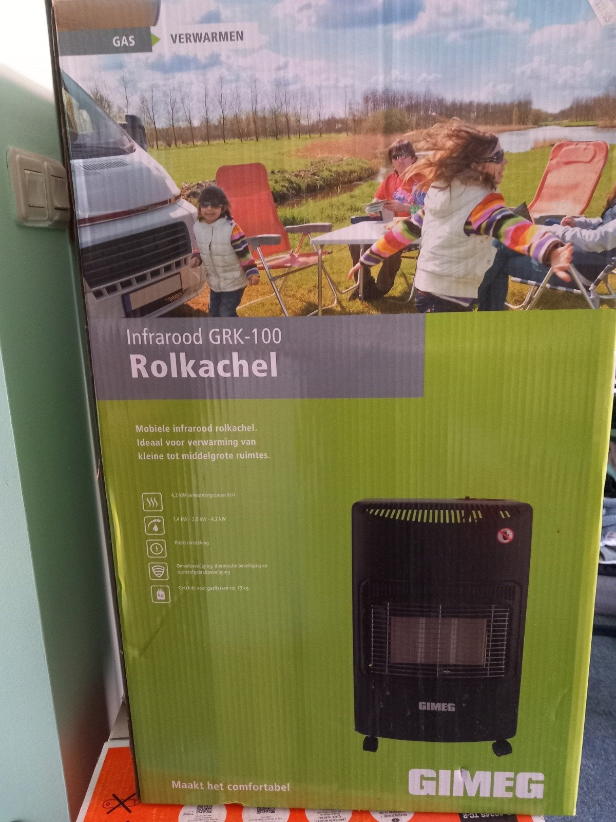 Gimeg Infrarood Rolkachel GRK-100 - Mobiele Gaskachel, Ophalen, Gas, Nieuw, Vrijstaand