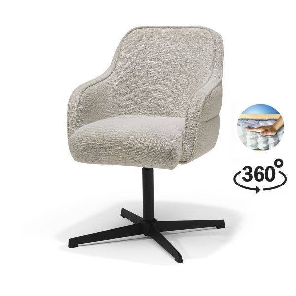 Armstoel Atlas 360 draaibaar stof alpine naturel, Modern design, Overige kleuren, Nieuw, Ophalen of Verzenden