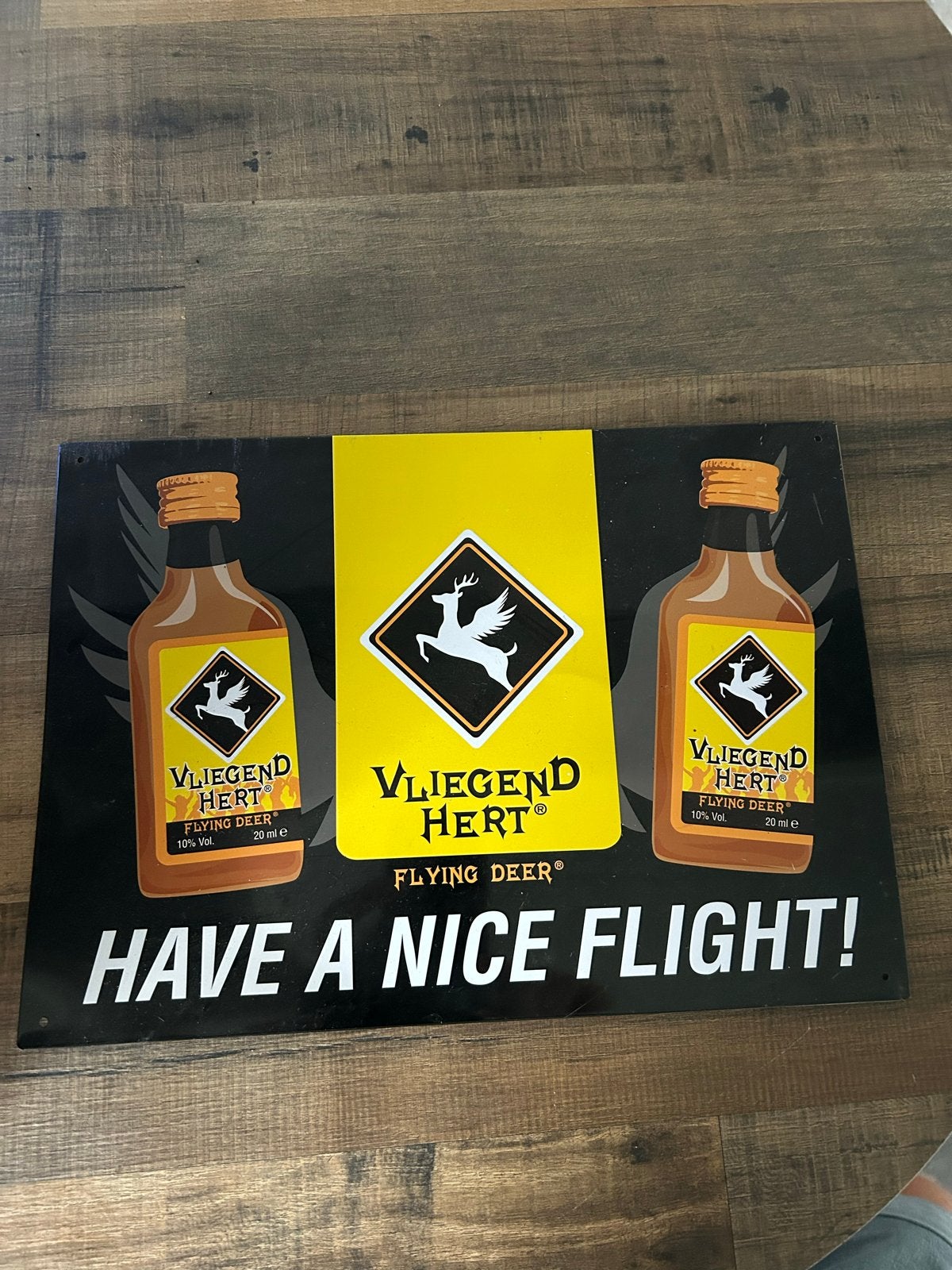 Vliegend Hert Reclamebord - Have a Nice Flight!, Vintage, Meerkleurig, Ophalen of Verzenden, Zo goed als nieuw