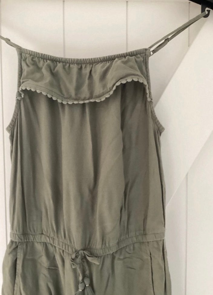 H&M jumpsuit khaki maat 164, Kinderen en Baby's, Kinderkleding | Maat 164, Ophalen of Verzenden, Zo goed als nieuw, Meisje, Broek