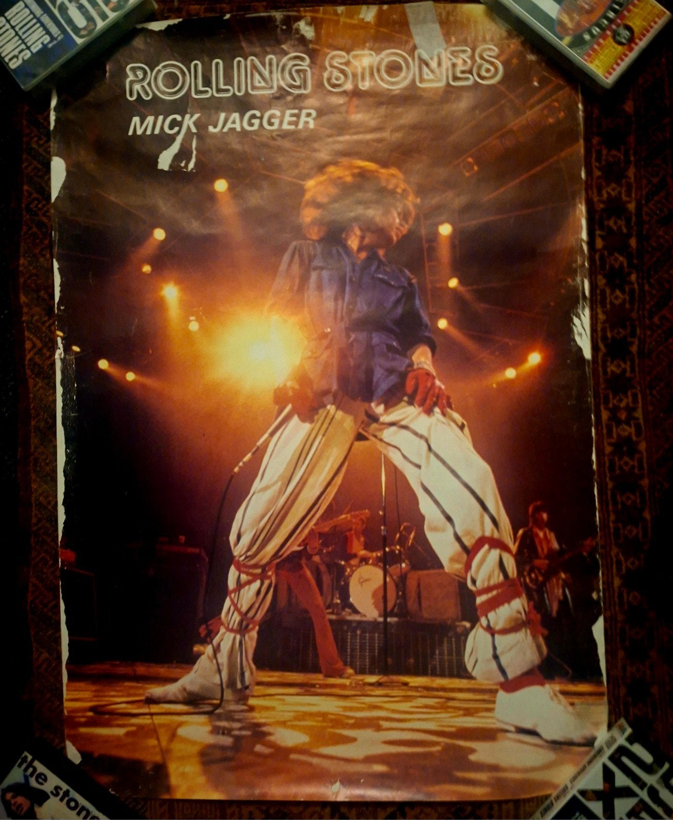 Grote Mick Jagger Rolling Stones Poster 1975, Deurposter of groter, Ophalen of Verzenden, Muziek, Rechthoekig Staand