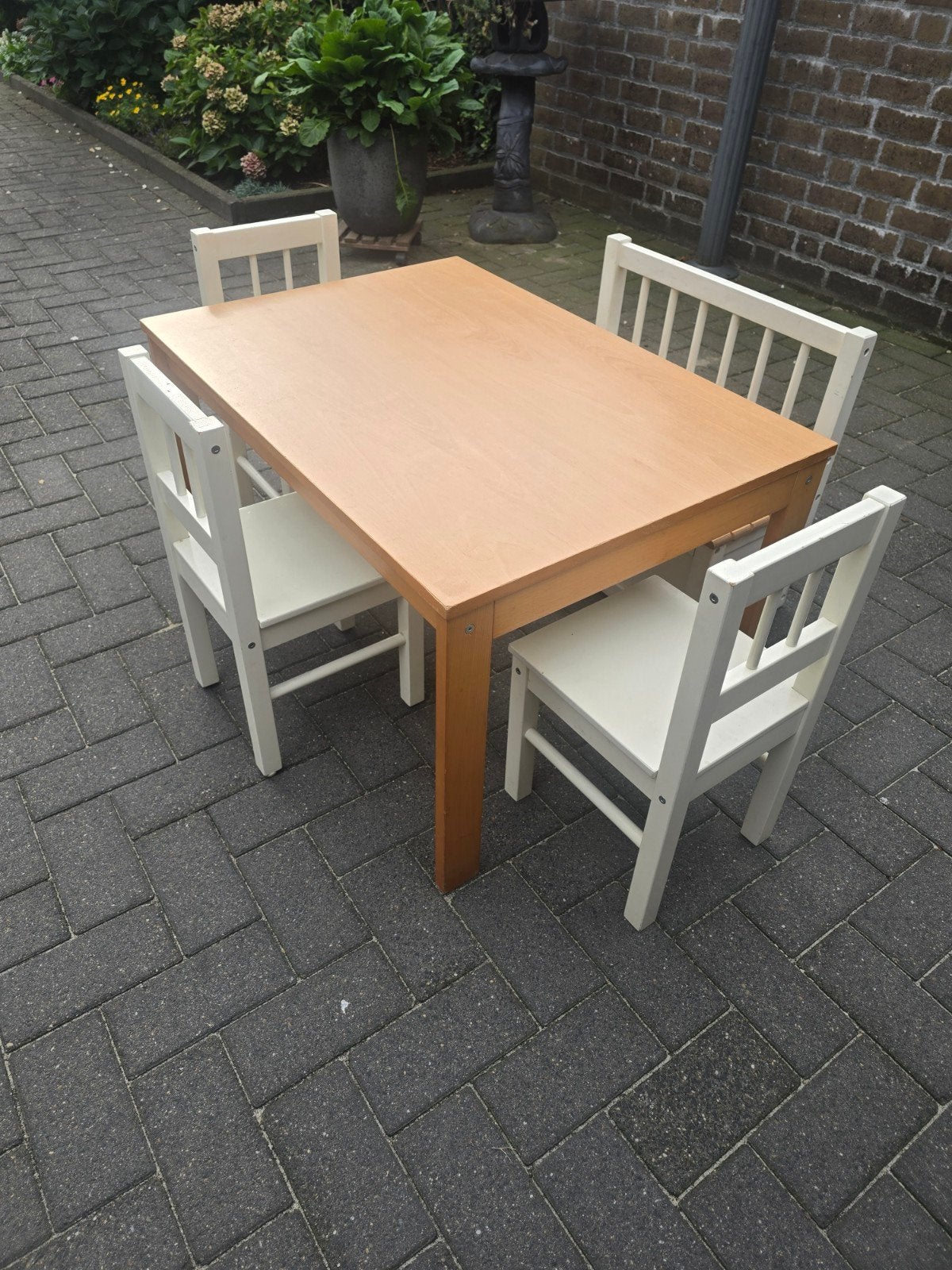 Kinderzitgroep: Tafel, 3 Stoelen & Opbergbankje, Ophalen, Gebruikt, Tafel(s) en Stoel(en)