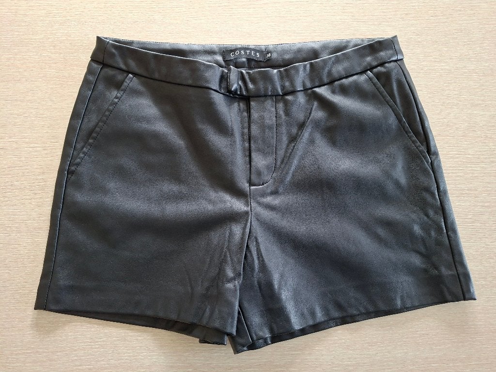 Short, korte broek, imitatieleer, Maat 38/40 (M), Kort, Zwart, Ophalen of Verzenden