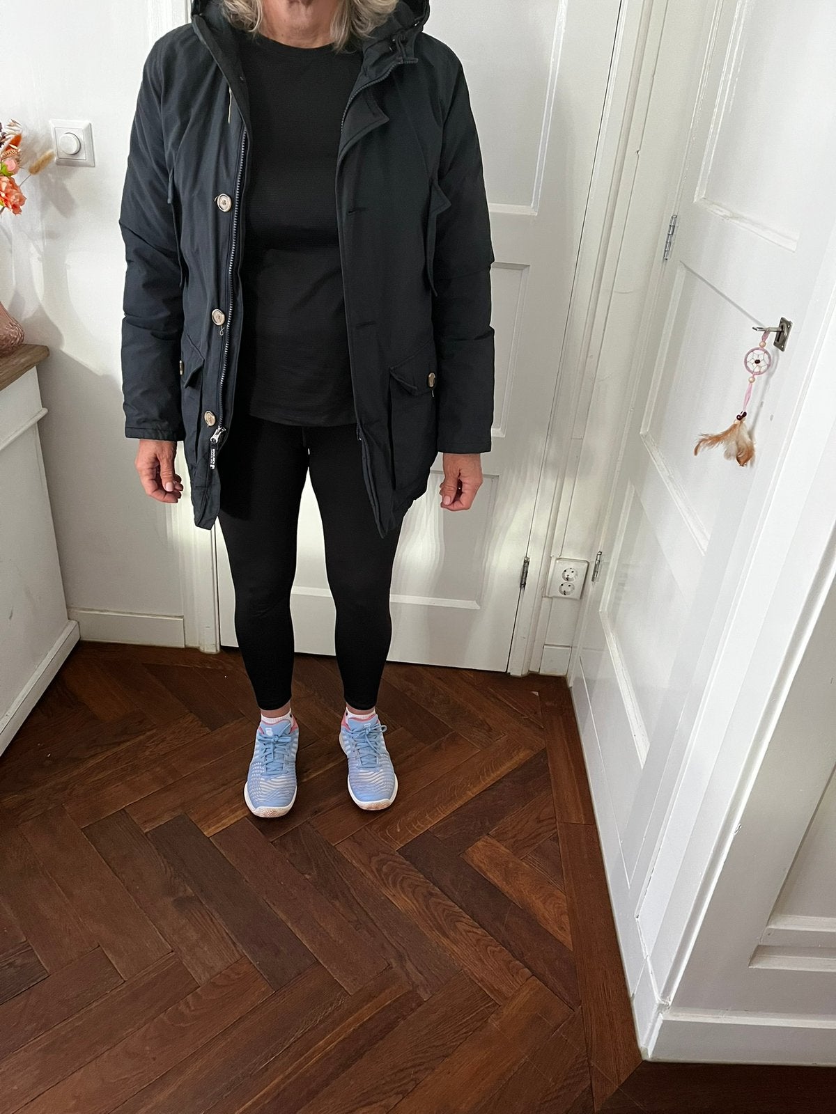 Donkerblauwe Woolrich parka te koop, Ophalen of Verzenden, Zo goed als nieuw, Blauw