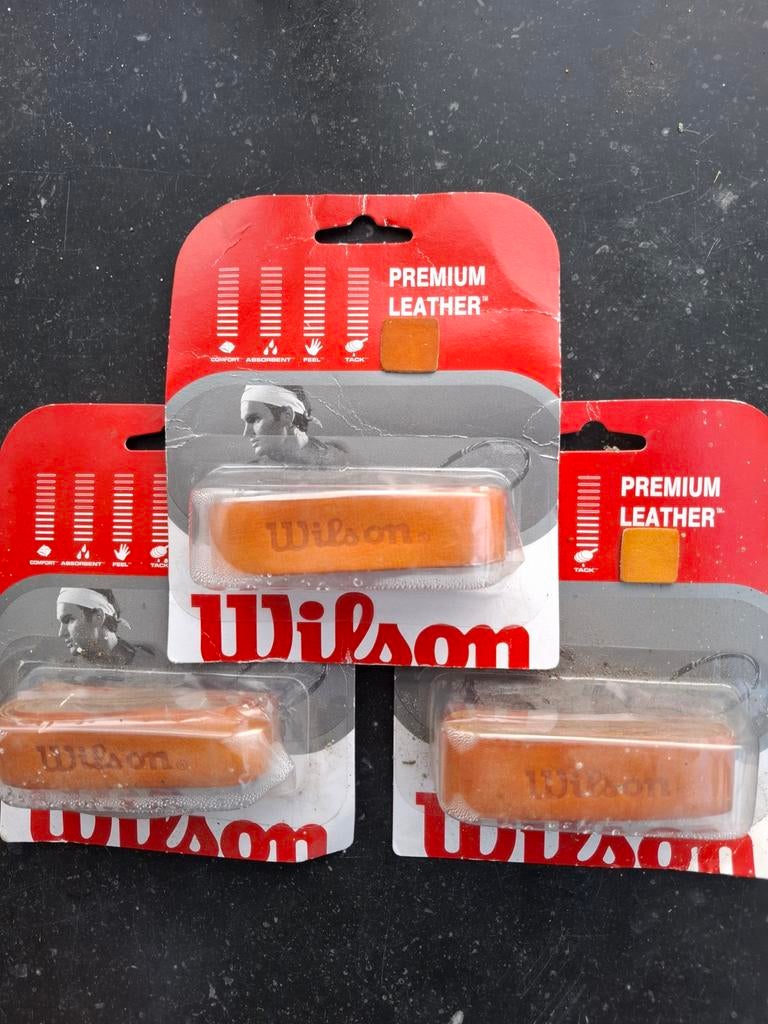 3x Wilson Premium Leather Overgrip, Sport en Fitness, Tennis, Ophalen of Verzenden, Nieuw, Grip of Snaar, Wilson