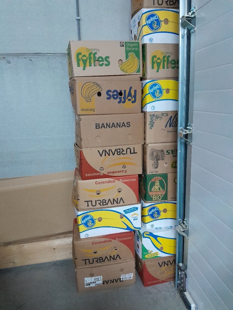 Te koop: 27 bananendozen/verhuisdozen, Doe-het-zelf en Verbouw, Ophalen, Doos, 40 tot 60 cm, Minder dan 35 cm