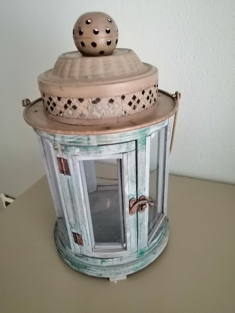 Brocante windlicht, Huis en Inrichting, Woonaccessoires | Kandelaars en Kaarsen, Ophalen, Windlicht