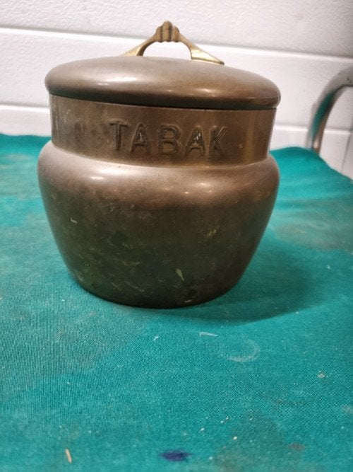 tabak pot messing vintage jaren 50, Verzamelen, Ophalen of Verzenden, 'T Olde Gre-j, Info@toldegrej.nl, Endepoelstraat 20f Didam