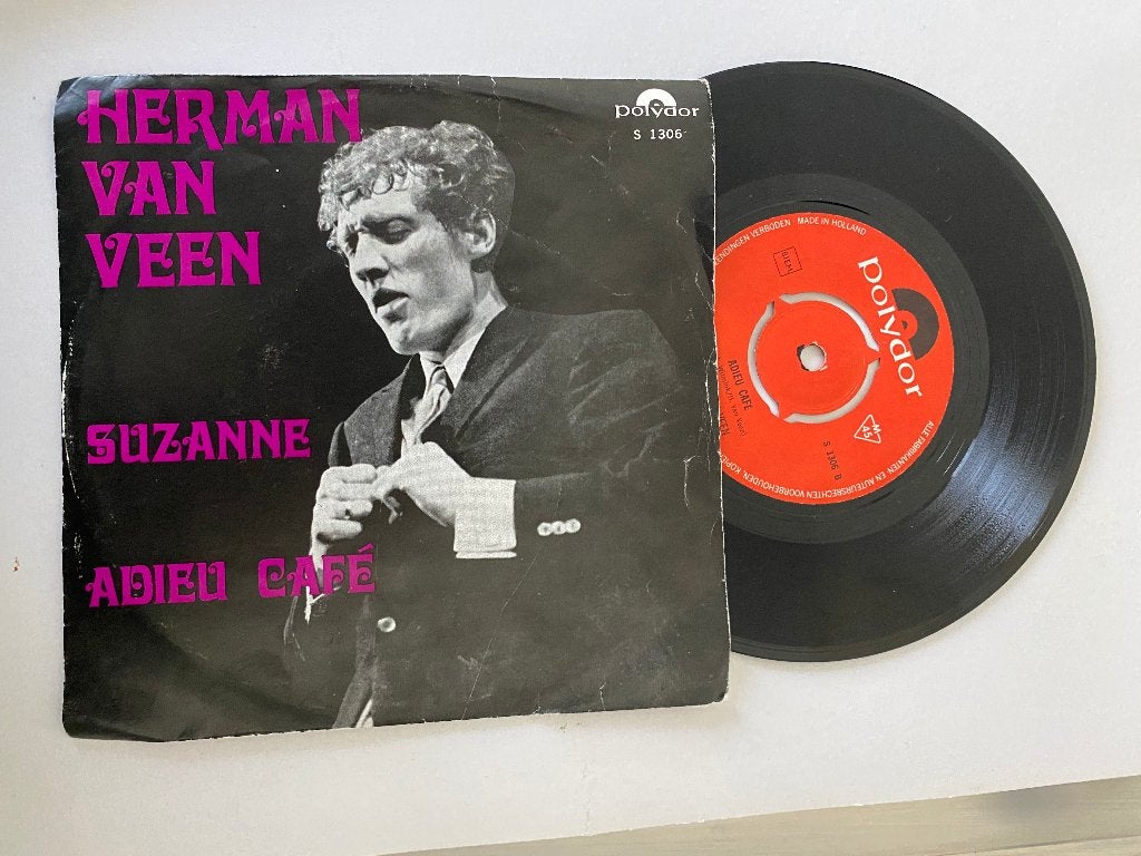 Herman van Veen – Suzanne / Adieu Café, Gebruikt, 7 inch, Nederlandstalig, Fotohoes