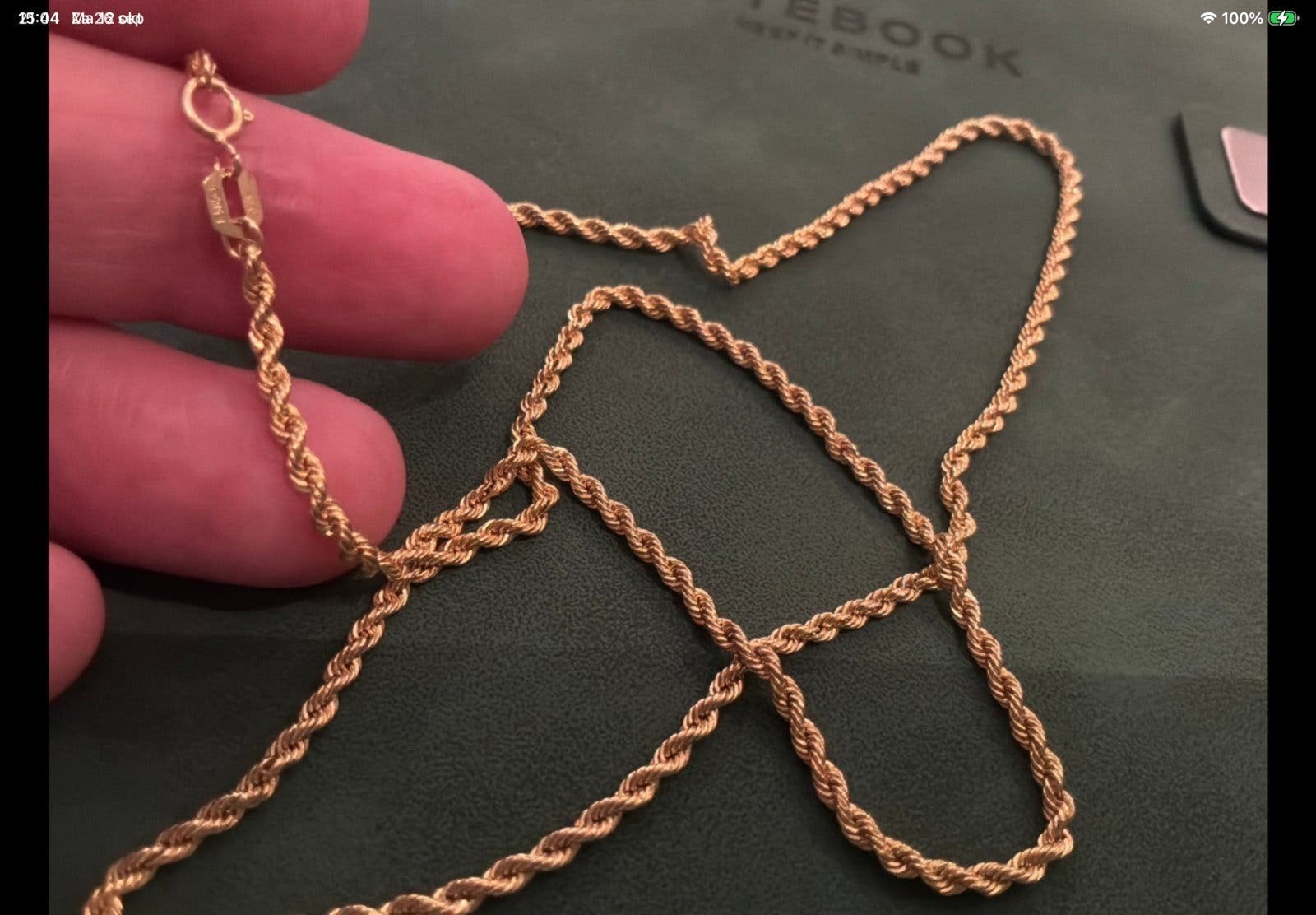 Prachtige nieuw kordschakel ketting collier 14 k 585 goud, Verzenden, Nieuw, Goud, Goud