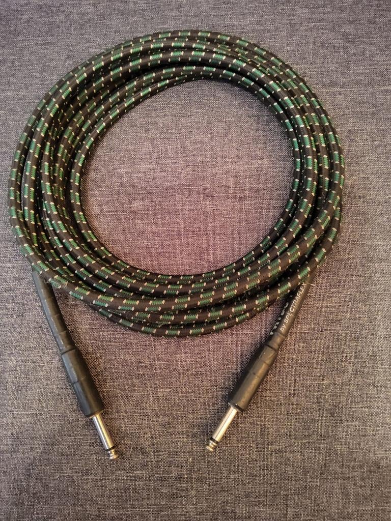 Professionele Gitaarkabel 6m - Zwart/Groen Gevlochten, Muziek en Instrumenten, Kabels en Stekkers, Nieuw, Instrument, Ophalen of Verzenden