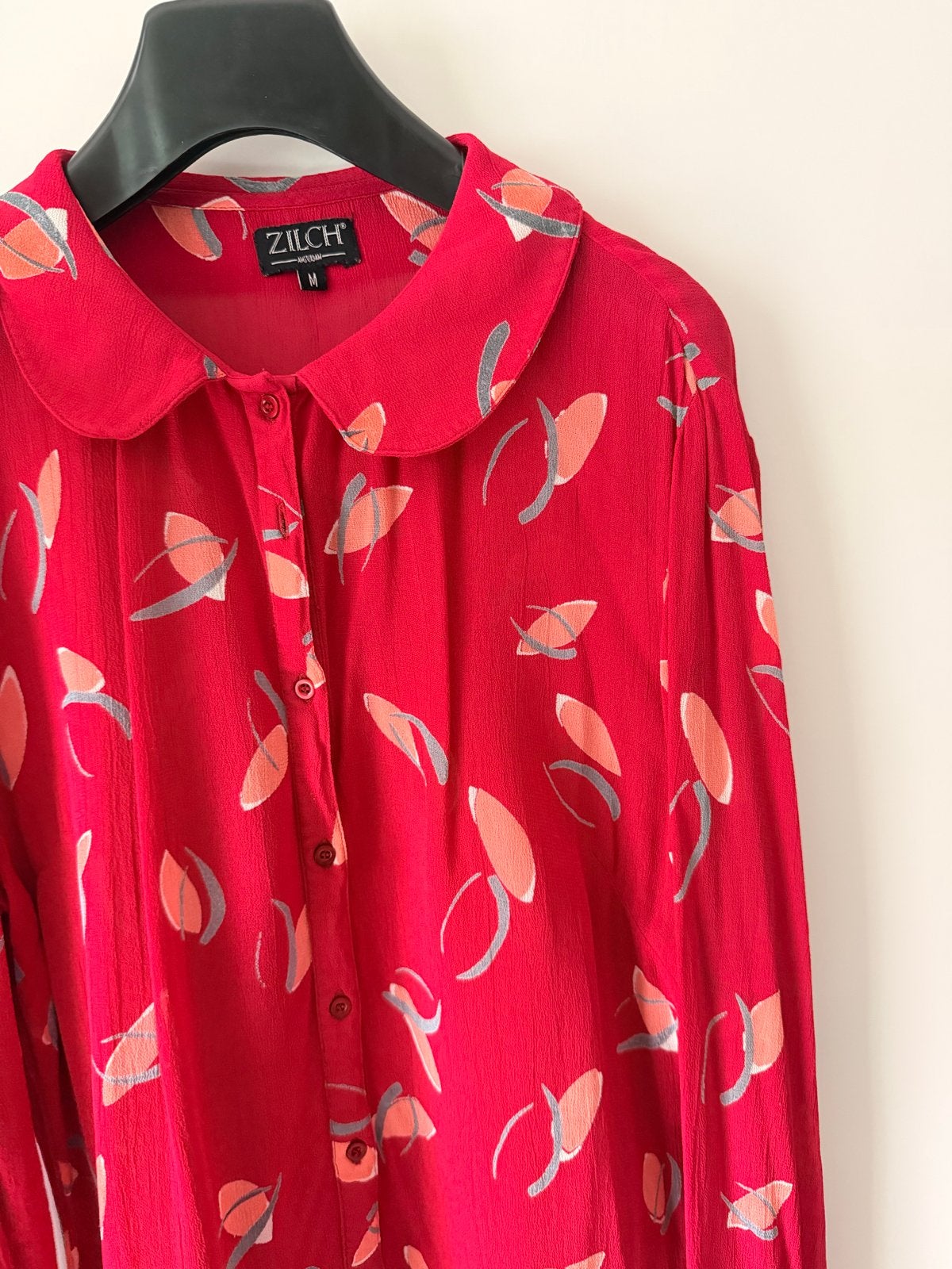 Zilch blouse rood met print | maat M, Ophalen of Verzenden, Zo goed als nieuw, Maat 38/40 (M), Rood