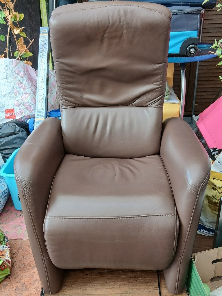 Hukla sta-op fauteuil, Ophalen, Zo goed als nieuw, 75 tot 100 cm, Leer