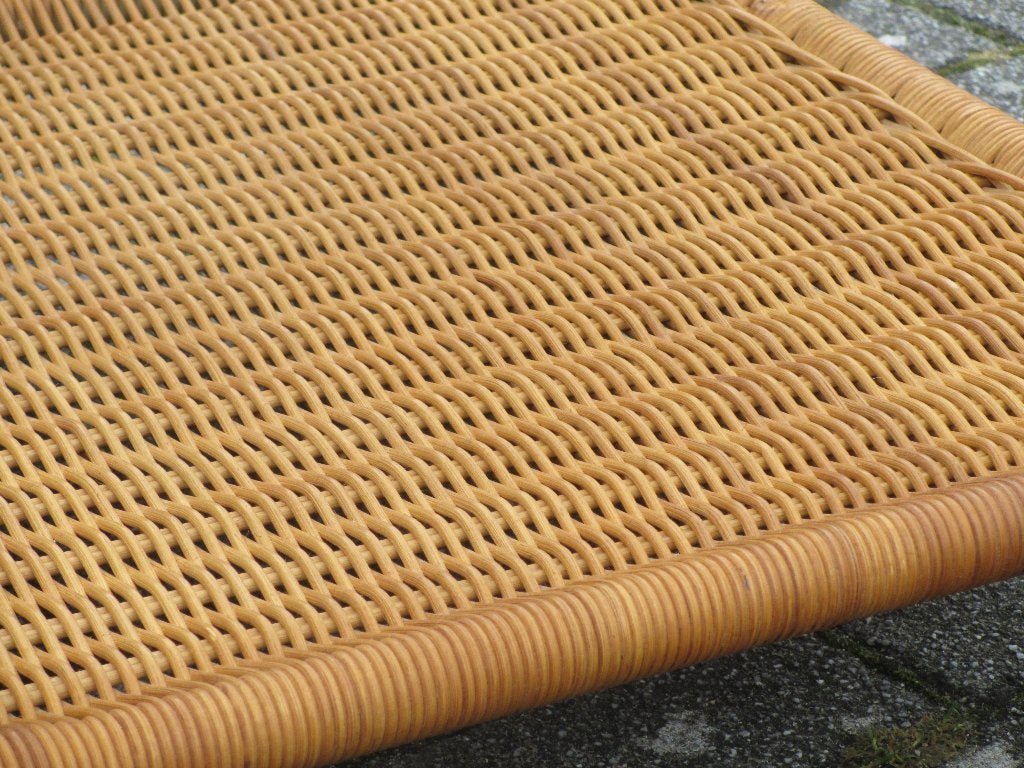 Vintage salontafel riet/ rotan ontwerp Dirk van Sliedregt ?, Ophalen, Gebruikt, Natuurlijk materiaal, Vintage
