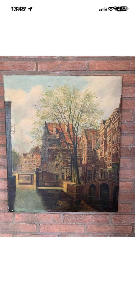 A.J.Fels schilderij (08-10-1908 Stadsgezicht, Antiek en Kunst, Ophalen