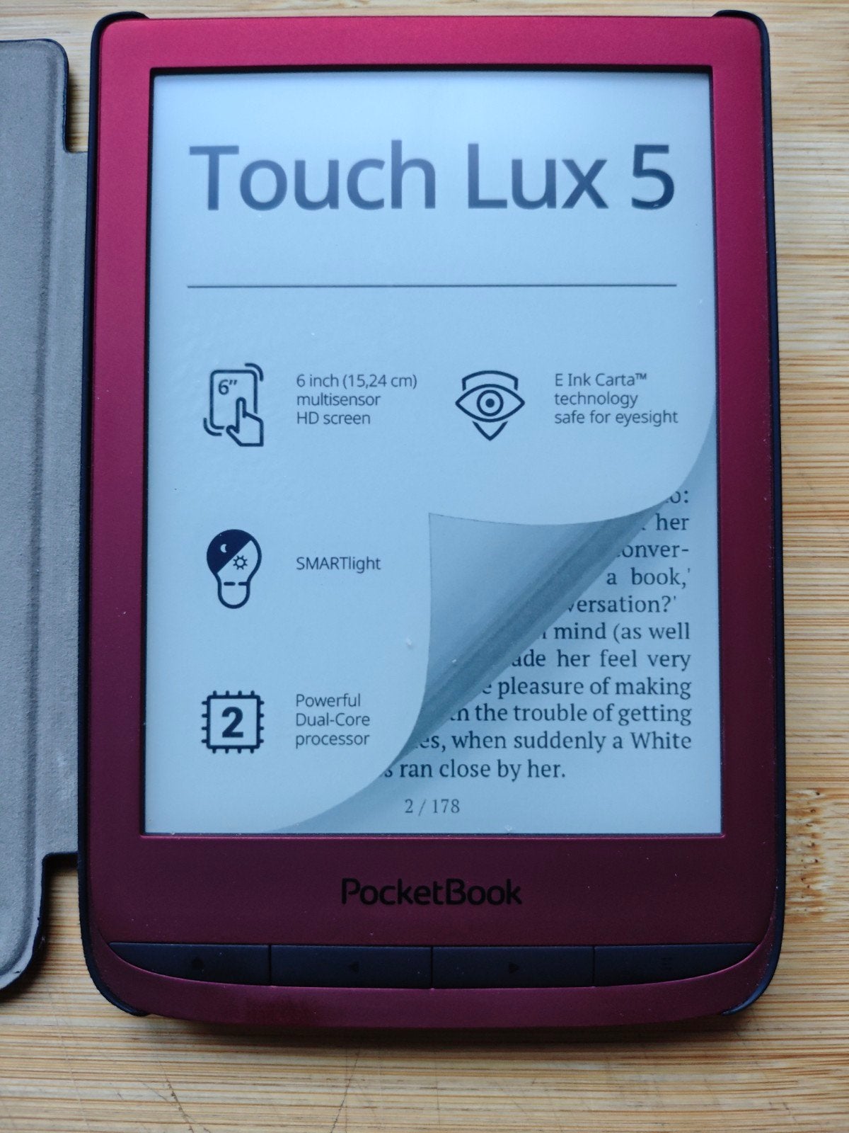 Pocketbook Touch Lux 5 e-reader, z.g.a.n. + 4000 boeken, Computers en Software, E-readers, 8 GB, 6 inch of minder, Ophalen of Verzenden