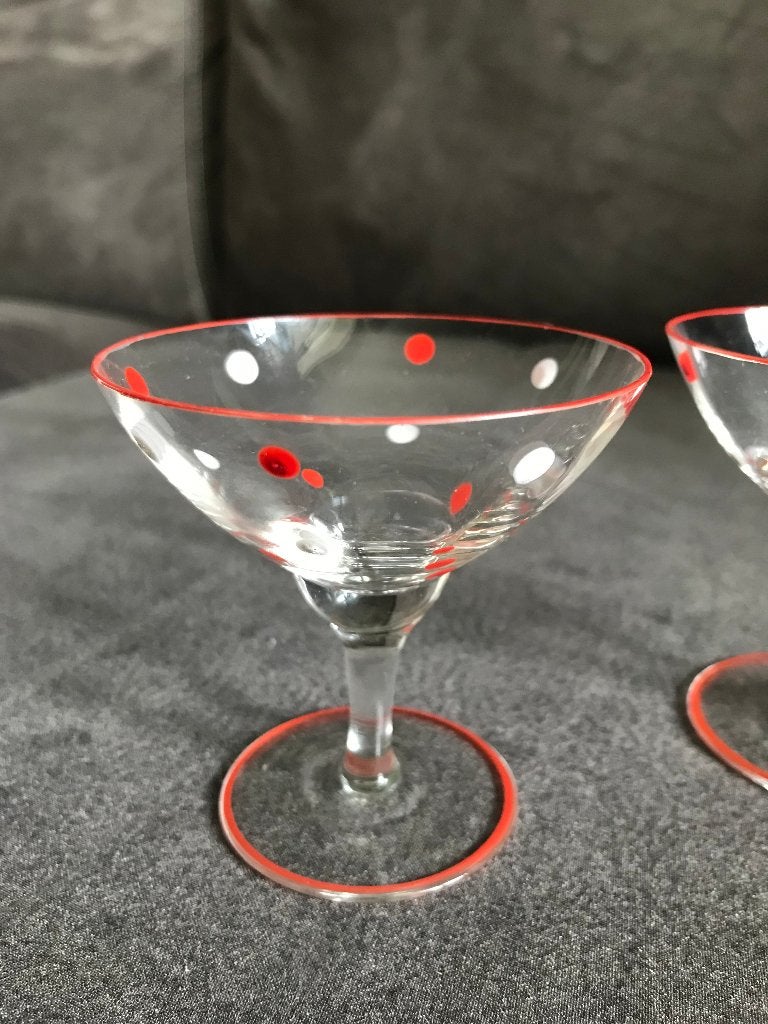 Vintage Cocktail Glaasjes Martini., Verzamelen, Glas en Borrelglaasjes, Ophalen of Verzenden, Zo goed als nieuw, Borrel- of Shotglas