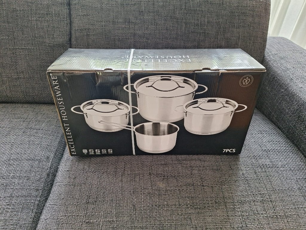 Pannenset (Nieuw), Huis en Inrichting, Keuken | Potten en Pannen, Ophalen, Nieuw, Rvs, Pannenset