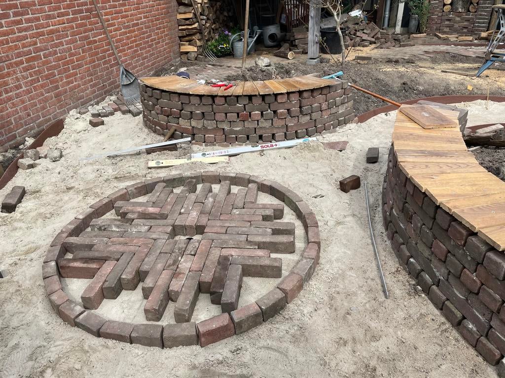 Gebakkekn roodkleurige Klinkers 3m2, Tuin en Terras, Tegels en Klinkers, Ophalen, Gebruikt, Klinkers, Minder dan 5 m²