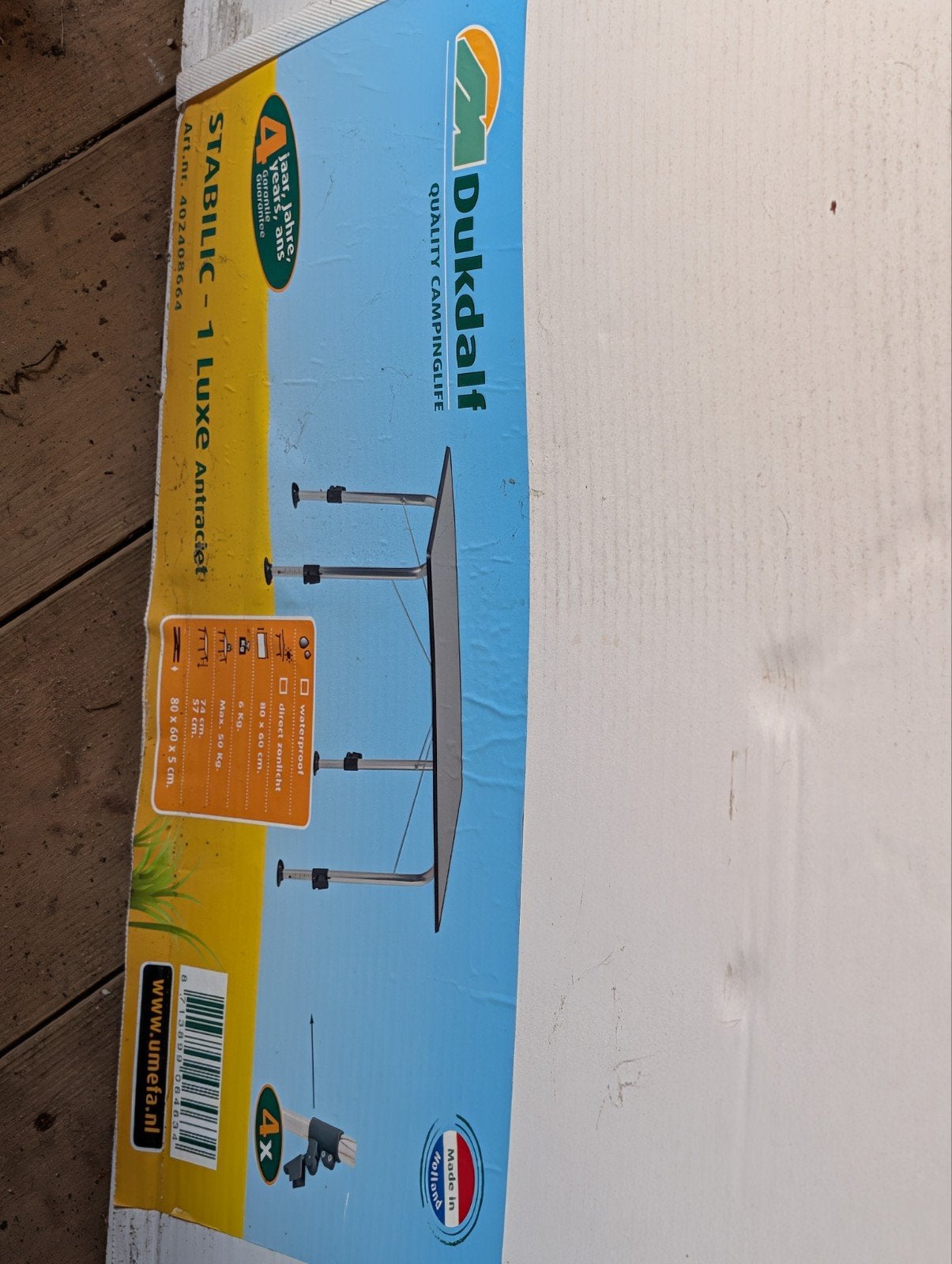 Dukdalf Stabilic-1 Luxe Antraciet Campingtafel, Ophalen, Nieuw, Campingtafel