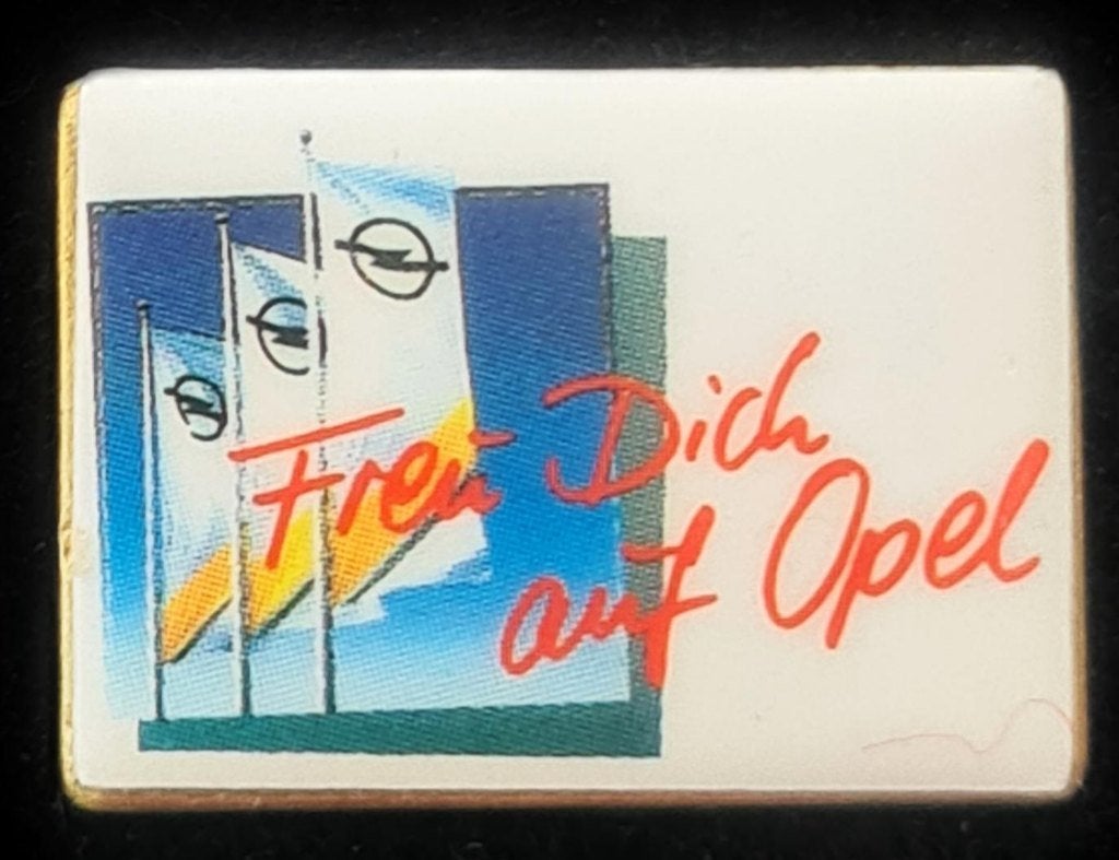 Opel- Freu Dich auf Opel- pin, Verzenden, Nieuw, Transport, Speldje of Pin