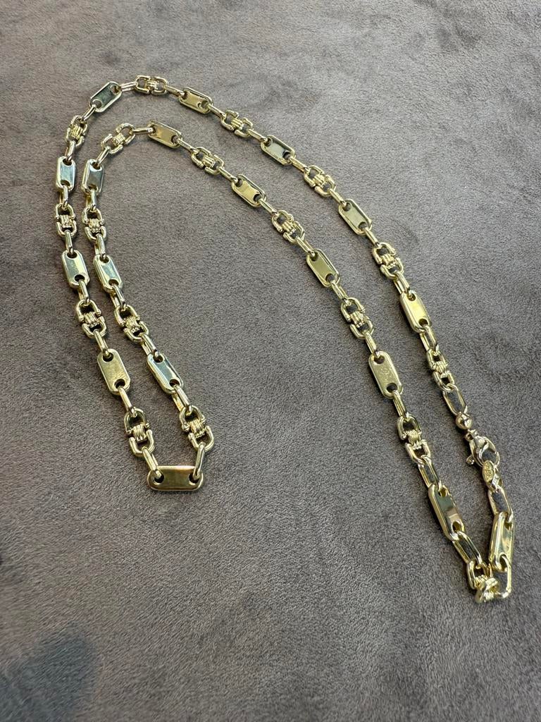 Prachtige 14 karaats gouden kingsley ketting, Ophalen of Verzenden, Nieuw, Goud