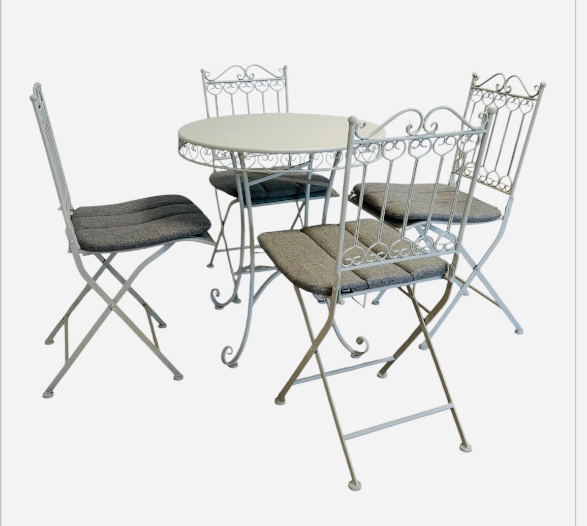 Brocante Bistro set - 4 stoelen- nieuw, Ophalen, Nieuw, Tuinset, Eettafel