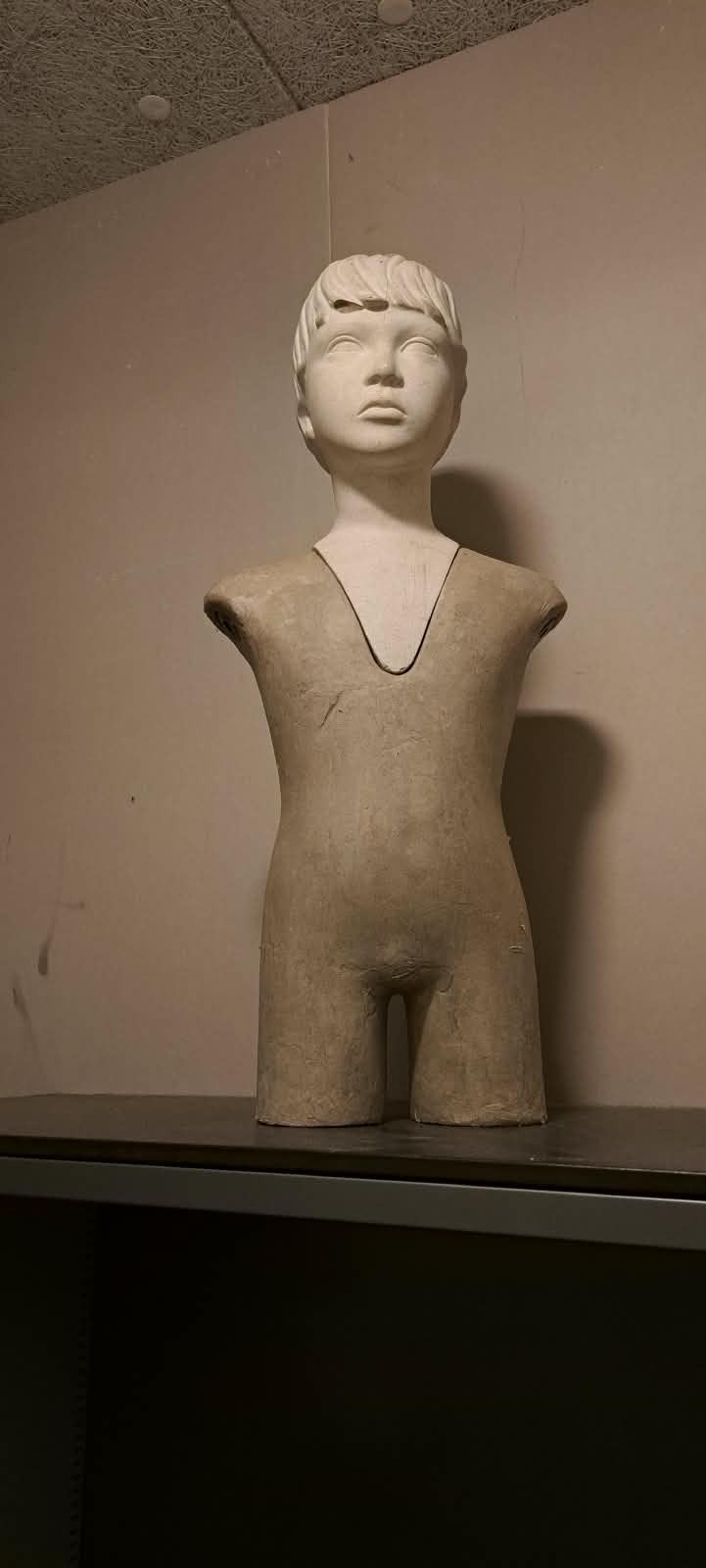 Gipsen buste van een jongen, Antiek en Kunst, Ophalen, Gips, Buste, Handgemaakt