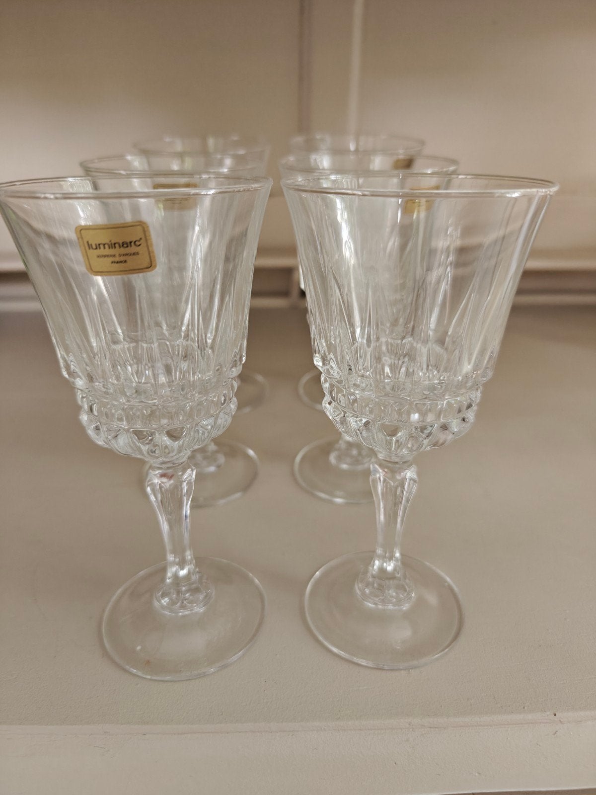 Set van 6 Luminarc wijnglazen 16 cm hoog - Verre Cristallin, Ophalen of Verzenden