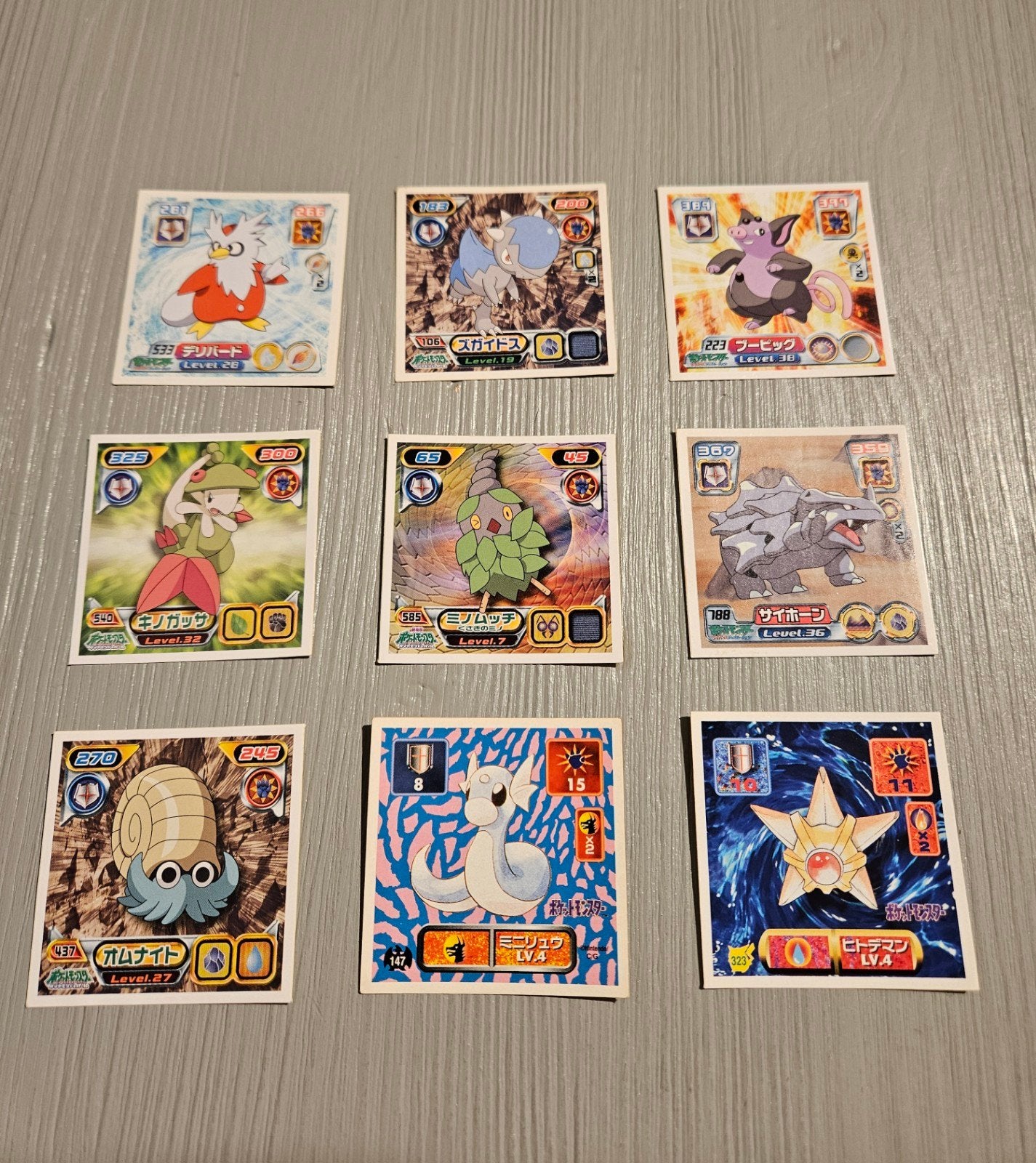 9x Amanda Japanese Sticker Oldskool Original Nintendo Pokémo, Verzenden, Zo goed als nieuw, Meerdere kaarten