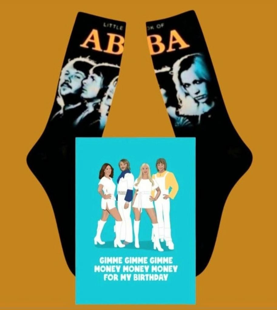 ABBA SOKKEN + VERJAARDAGS KAART ABBA, Ophalen of Verzenden, Nieuw