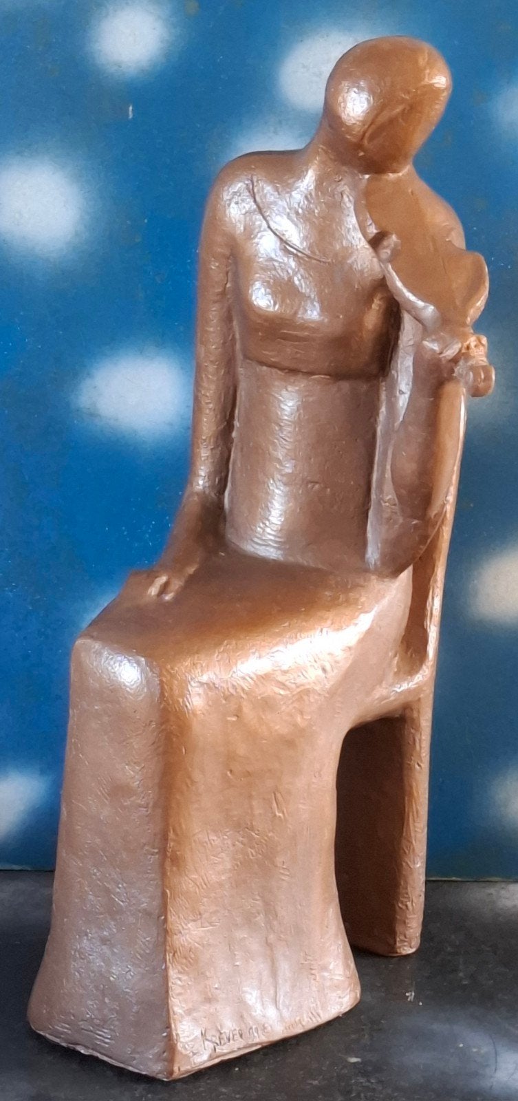 Klara Sever (1935), Violiste. 42 cm. * Zie tekst., Ophalen, Gips, Art nouveau, Gepatineerd