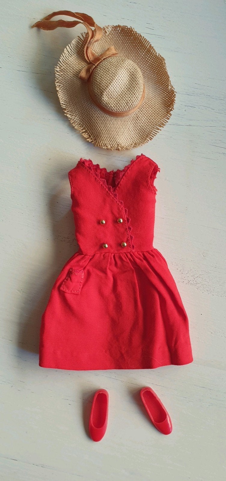 (Barbie)  vintage  Skipper  outfit met label ,Mattel, Verzamelen, Poppen, Ophalen of Verzenden, Kleertjes